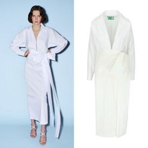 Bernadette Long Sleeve Organic Cotton Claire Shirt Dress Size 42 (US10) $1020